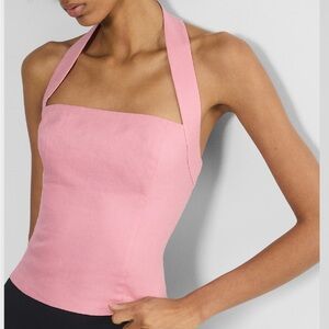NWT Aritzia Whisper Linen Halter in Tart Pink